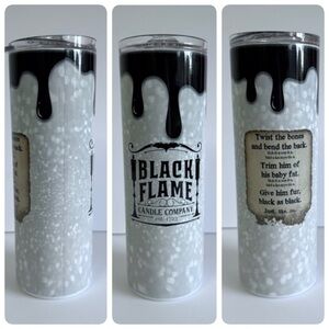 Black Flame Candle 20oz Skinny Tumbler